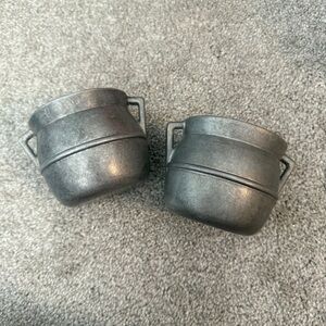 Set Of 2 Vintage Wilton Armetale RWP Pewter 3" Individual Bean Pots No Lid